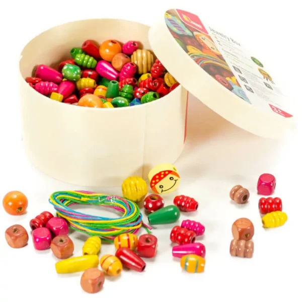 Gyöngyfűző kerek dobozban