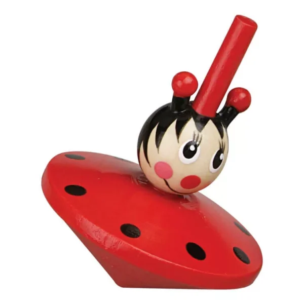 Fából készült katicás pörgettyű