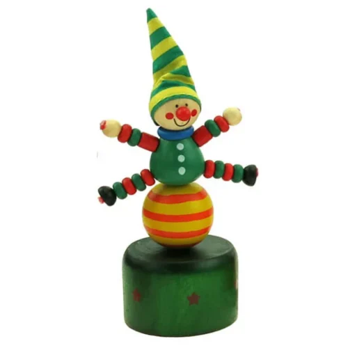 Nyomogatós figura fából, manó