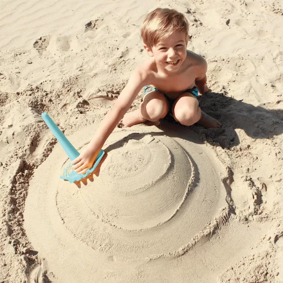 Quut- Homokozó lapát,szita, gereblye, 3:1-ben-vintage blue