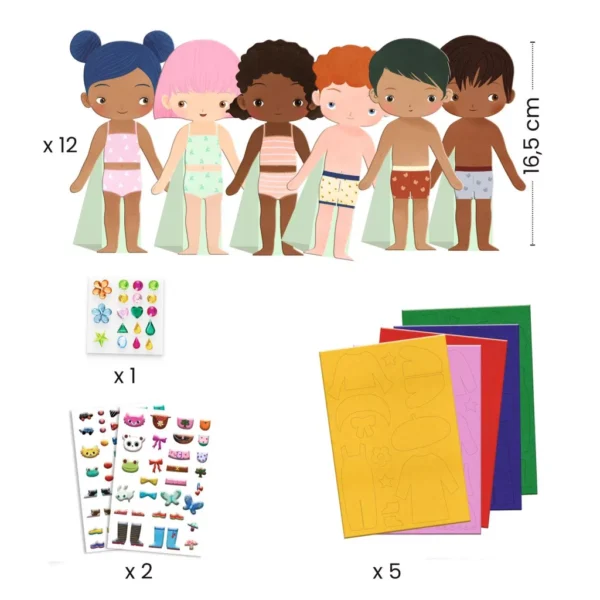 DJECO- Papírba öltöztethető lányok és fiúk- Soft dress-up