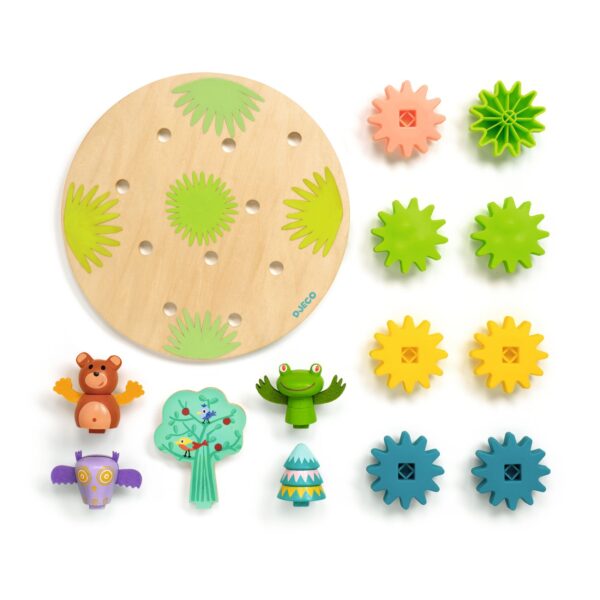 DJECO- Építőjáték- Figurális faforgató- Woodytwist