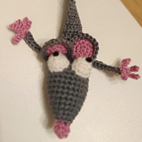 Amigurumi, patkány könyvjelző