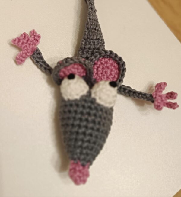 Amigurumi, patkány könyvjelző