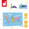Janod- A világ látványosságai,oktató puzzle, 3D-s kiegészítőkkel