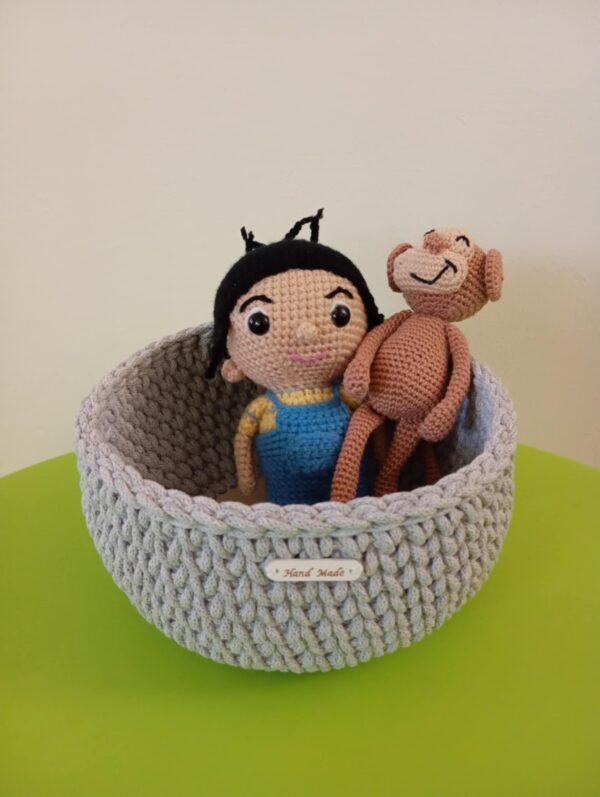 Szürke kosár 21x10 cm