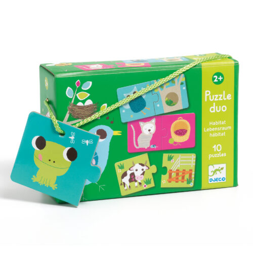 DJECO- Ki hol lakik? Habitat, párosító puzzle