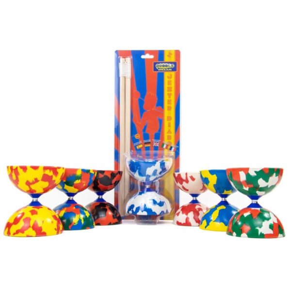 Juggle Dream Diabolo, Jester, fa pálcával (kék-fehér)