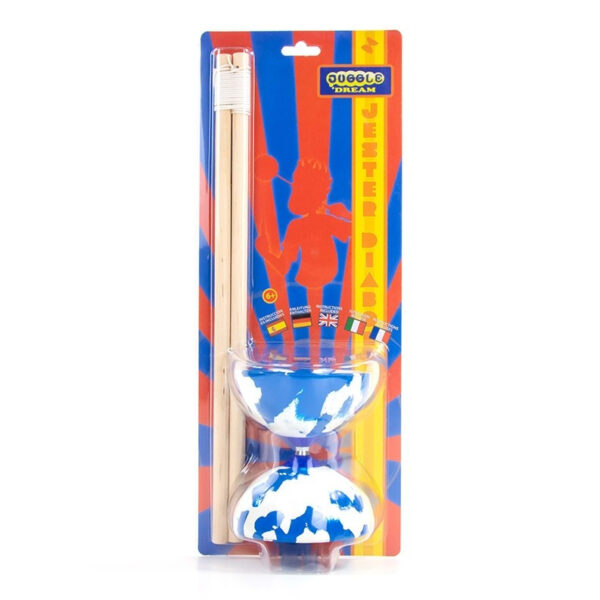 Juggle Dream Diabolo, Jester, fa pálcával (kék-fehér)