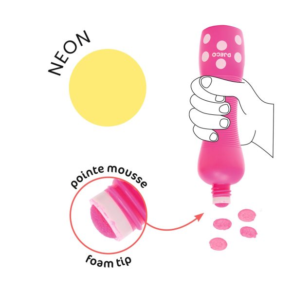 DJECO- Marok filc készlet,4 fluoreszkáló színben-Pontozó színezés