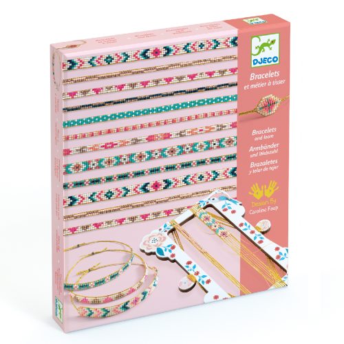 DJECO- Ékszerkészítő készlet- Karkötők gyöngyszövéssel,Tiny beads